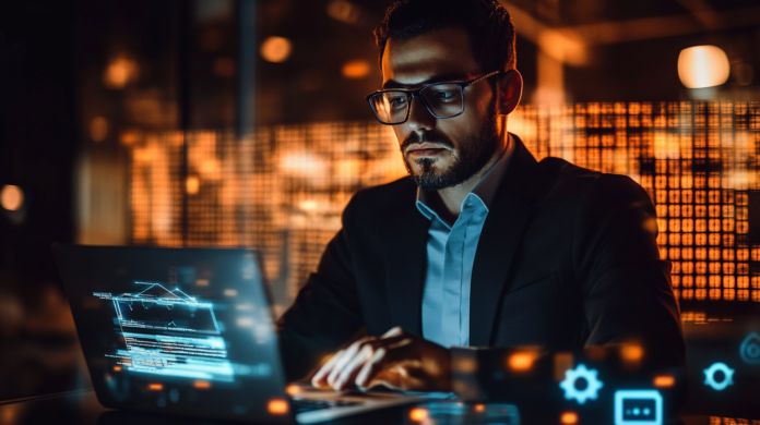Executivo de TI trabalhando em Inteligência Artificial