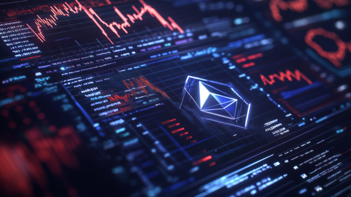 Representação realista de transações financeiras digitais utilizando blockchain, destacando conexões criptografadas entre moedas internacionais em um ambiente empresarial moderno, simbolizando a liderança do Brasil na modernização do comércio no Brics.