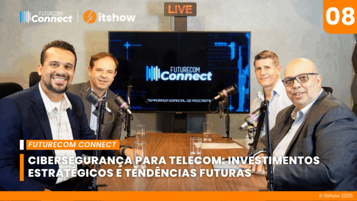 Imagem de Reprodução: Executivos em podcast falando sobre cibersegurança