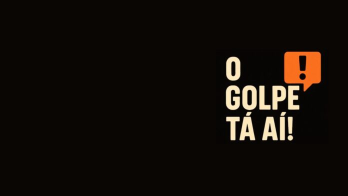 Imagem de divulgação do podcast 'O Golpe Tá Aí!', focado em golpes digitais e cibersegurança, com Gustavo Marques compartilhando histórias reais de fraudes online para educar e proteger o público.