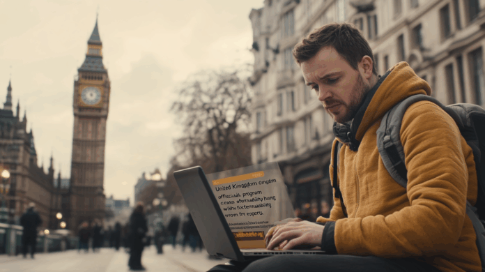 NCSC colabora com especialista em cibersegurança em Londres, com o Big Ben ao fundo como símbolo da iniciativa de pesquisa de vulnerabilidades.