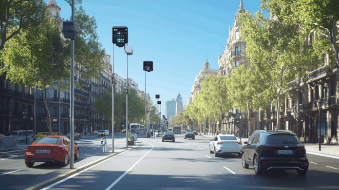 Barcelona equipada com câmeras acústicas e sensores inteligentes que usam IA para identificar ruído excessivo de veículos em tempo real.