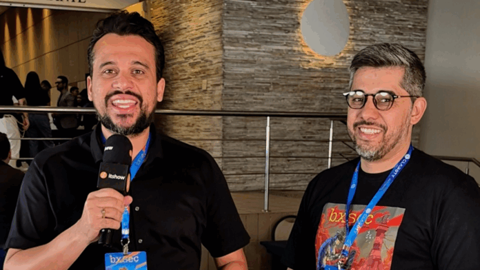 BxSec 2025: Márcio Montagnani entrevista Alex Vieira em Santos sobre cibersegurança e expansão do evento em 2026.