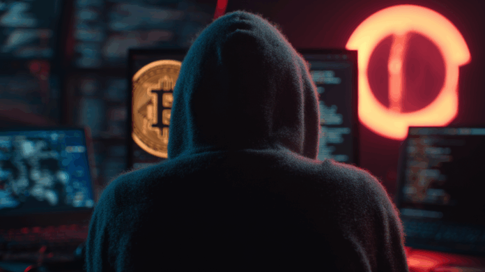 investidor de criptomoedas diante de computador exibindo anúncios falsos no Google Ads relacionados a phishing Google Ads
