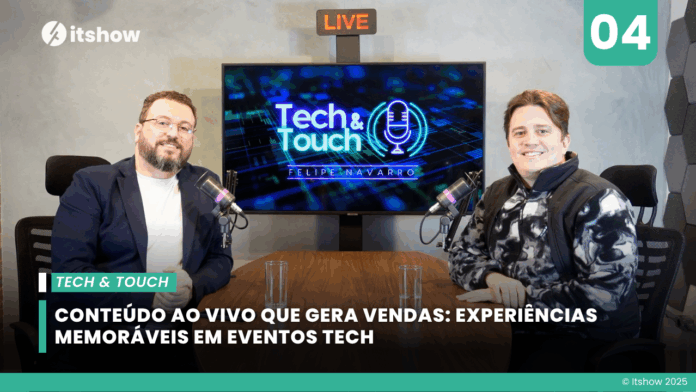Felipe Navarro e Tiago Magnus durante gravação do Tech & Touch
