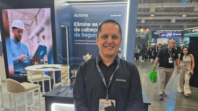 Acronis apresenta suas soluções integradas de cibersegurança e gestão de endpoints durante o Mind The Sec 2025 em São Paulo.