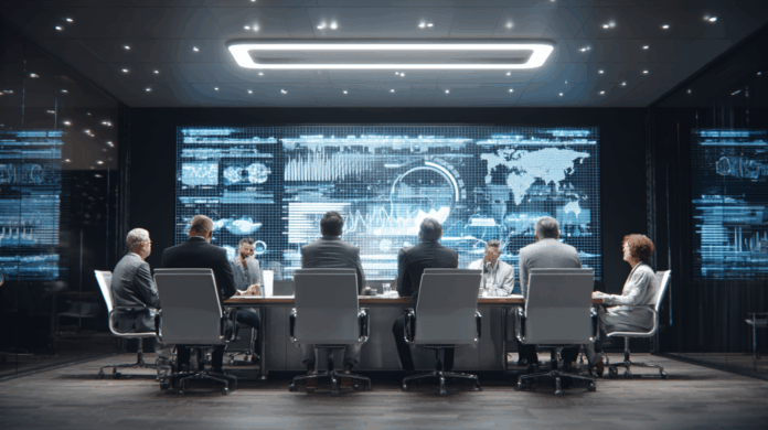Aquisição Statsig OpenAI representada por executivos discutindo estratégias digitais em ambiente corporativo moderno