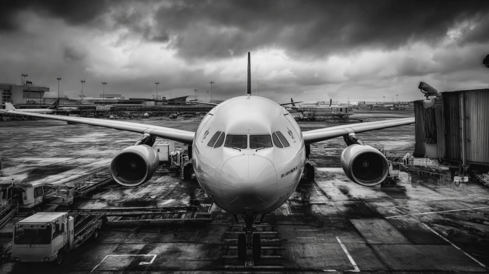 Aeroporto europeu afetado por ciberataque, com sistemas de check-in travados e passageiros aguardando em filas.